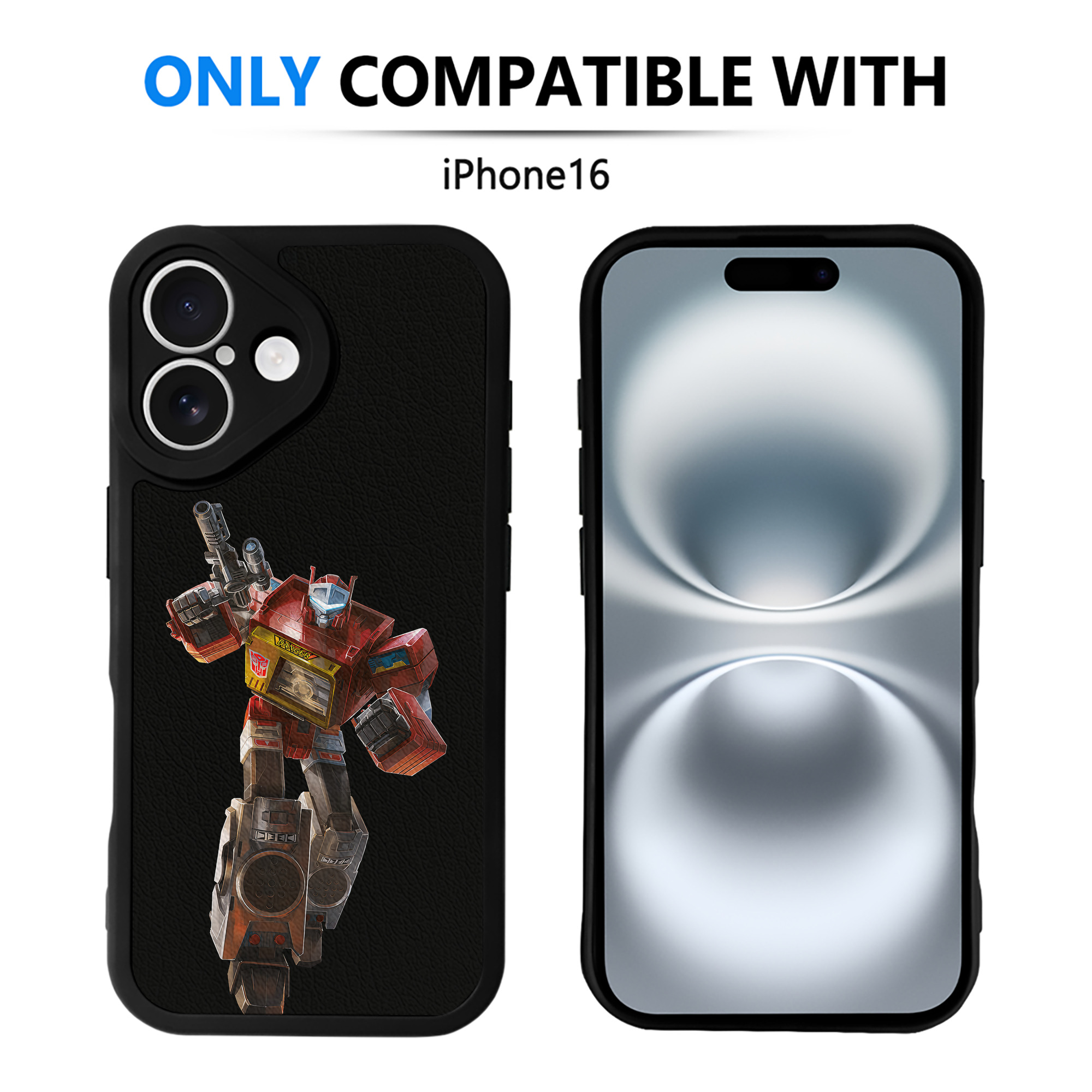 （画像用） Transformers トランスフォーマー 【iPhone 16シリーズ対応】シリコンスマホケース（レザー調） 材質：シリコン